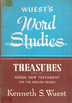 Wuest, Kenneth S. 'Treasures from the Greek New Testament for the English Reader', published in 1966 in the United States by Wm. B. Eerdmans Publishing Co. in paperback, 137pp, no ISBN. Sorry, sold out, but click image to access prebuilt search for this item on Amazon UK