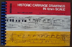 Jenkinson, David & Campling, Nicholas. 'Historic Carriage Drawings in 44mm Scale: Vol 1. LMS and LNER. Condition: Good, but plastic comb is badly broken and there are now only 5 spirals holding the book together.All pages are present, and overall the book is clean, tidy and readable. Price: £27.75, not including post and packing, which is Amazon's standard charge (currently £2.75 for UK buyers, more for overseas customers) 