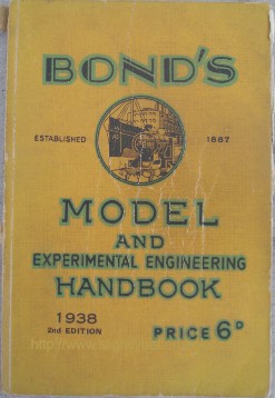 Bond's Model and Experimental Engineering Handbook, 1938 2nd Edition, 203pp. Sorry, sold out, but click image to access prebuilt search for this title on Amazon! 