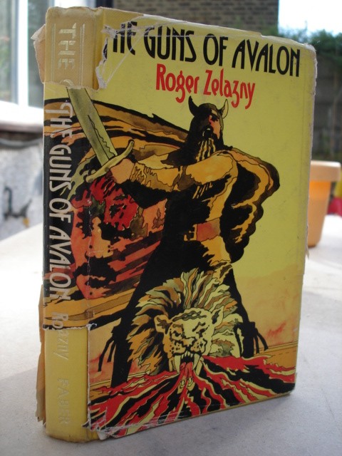 Zelazny, Roger. The Guns of Avalon, published by Faber and Faber, 1974. UK 1st Edition with dustjacket (somewhat tatty), ISBN 0571104908. 182pp. Sorry, sold out. Click image to access prebuilt Amazon search for this title!